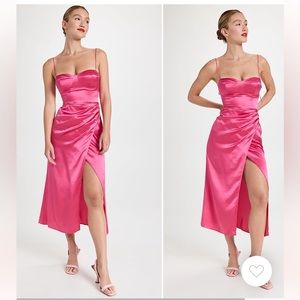 Reformation marguerite dress, size 0. Color: flambé (pink). NWT.